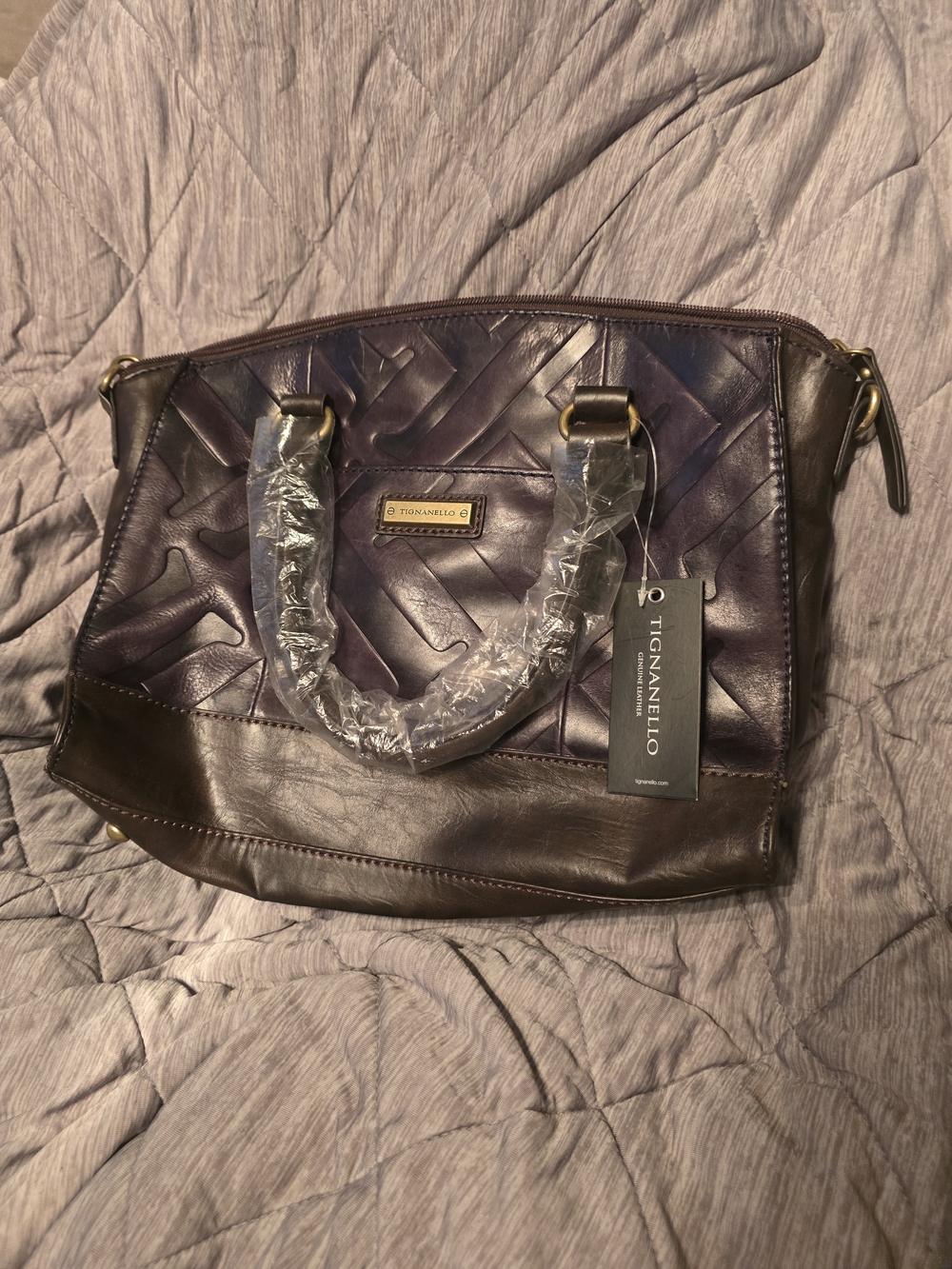 Tignanello Brown Brown Leather Satchel